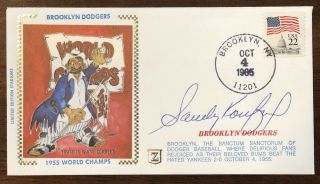 Sandy Koufax Autographed 30th Anniversary Of The 1955 Brooklyn Dodgers “da Bums”