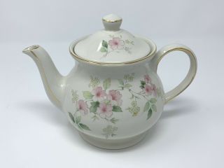 Vintage Sadler Teapot Made In England Pink Flowers Floral Gold Trim Carnations