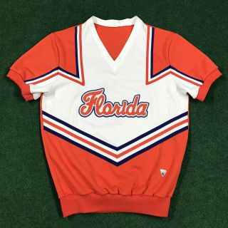 Vtg 80s University Of Florida Gators Varsity Cheerleading Uniform Jersey Size 40