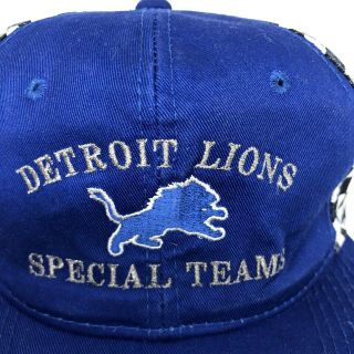 Rare Vintage Embroidered Detroit Lions Snapback Special Teams Cap Hat Kuduz