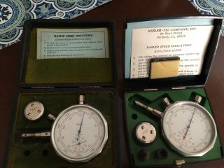2 Vintage Hasler Speed Indicators Made In Switzerland W/case