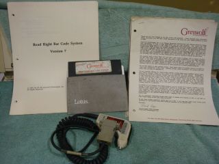 Vintage Barcode Reader Video Store Pos Software 1987 Greywolf Read Right Pc/at