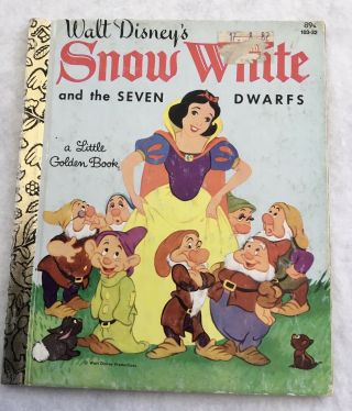 Vintage A Little Golden Book Walt Disney’s Snow White And The Seven Dwarfs 103 -