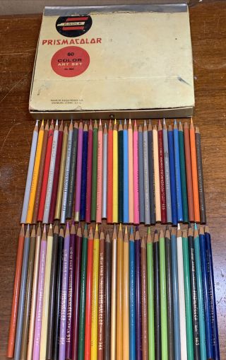 65 Vintage Eagle Prismacolor Art Pencils All Are 6” Or Longer W/box