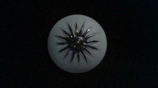 Vintage White Frosted Ceiling Light Fixture Cut Glass Center Starburst