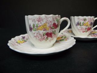 Vintage Spode Copeland China Fairy Dell (set of 3) - Demi Cups with Saucers. 2