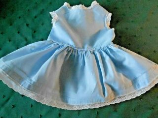 Light Blue Handmade Doll Dress With Vintage Lace,  Circa1940