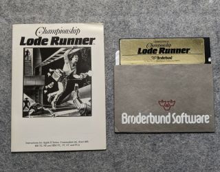 Championship Lode Runner Commodore 64 Broderbund Vintage Computer Game C64 1985