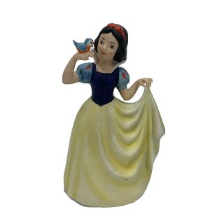 Disney Classic Snow White Blue Bird Music Box Bisque Porcelain Vintage Figurine