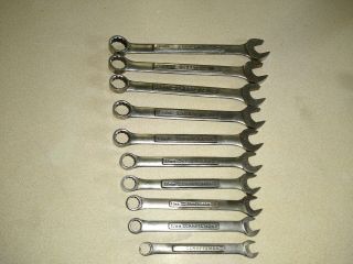 Vintage Craftsman • 10 Piece Metric Combination Wrench Set • 9mm - 18mm • Usa