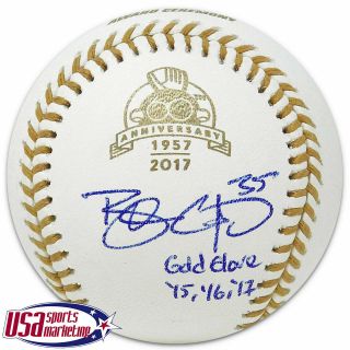 Brandon Crawford Giants Signed Autographed Gold Glove 60th Baseball Jsa Auth