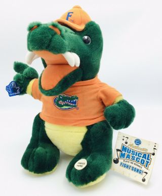 Vtg University Of Florida 12”albert Gator Plush Mascot Plays Team Fight Song Euc