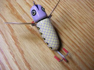 C Hines Heddon Style Crazy Crawler in Lavender Yellow Scales Color 2
