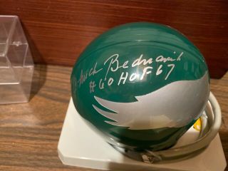 Chuck Bednarik Hof Philadelphia Eagles Mini Helmet Autographed With