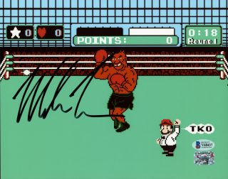 Mike Tyson Autographed Signed 8x10 Photo Punch - Out In Black Beckett 180908