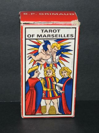 Vintage Tarot Of Marseilles B.  P.  Grimaud France 1963 78 Cards,  Instructions,  Box