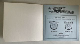 Vintage Transformers Car Show Blow Up Marvel Books 1986 Hasbro Paperback 2