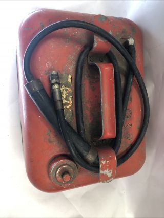 Vintage Antique 3 - Gallon Outboard Boat Motor Red Metal Fuel Gas Tank Marine Old 2