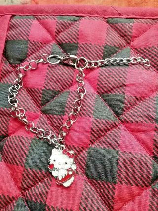 Vintage Girls Hello Kitty Heart Charm Bracelet