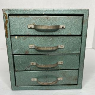 Vintage Wards Master Quality Metal 4 Drawer Small Parts Cabinet