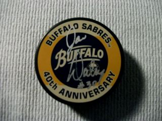 Vintage Buffalo Sabres Autographed Signed Hockey Puck Joe Daley Sabre 1st Goalie