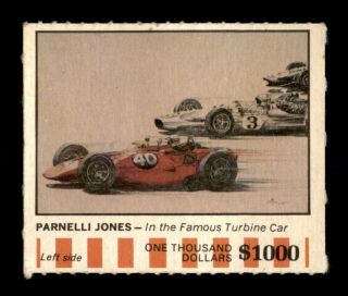 Vintage 1968 American Oil Winners Circle Parnelli Jones Turbine Car Card