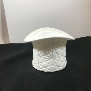 Vintage Fenton White Milk Glass Top Hat Style Vase