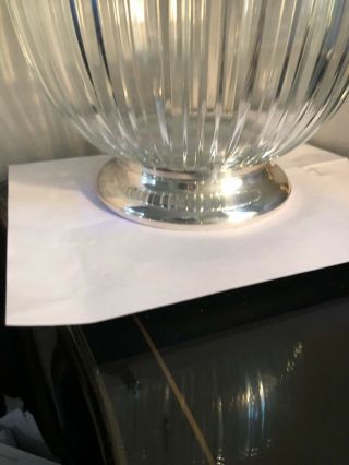 Vintage Godinger Empress Crystal Bowl Silver Plate Base Made In Italy