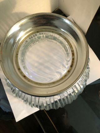 Vintage Godinger Empress Crystal Bowl Silver Plate Base Made in Italy 3