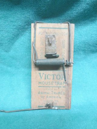 Vtg/antique Victor Mouse Trap - Trapping - Animal Trap Co Of America