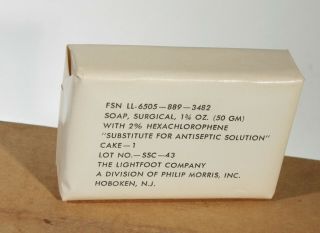 Vintage Vietnam U.  S.  Army / Marine Corps Cake Soap 1 3/4 Oz.  1963