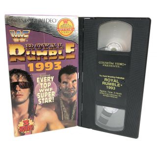 Vintage Wwf Royal Rumble 1993 Vhs Coliseum Video Wrestling Bret Hart Razor Ramon