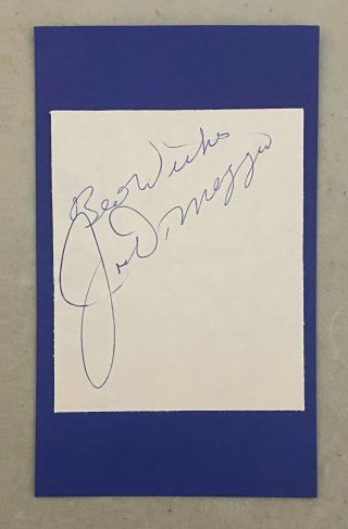Joe Dimaggio Signed 2x4 Cut Autographed Auto Jsa Loa Ny Yankees Hof