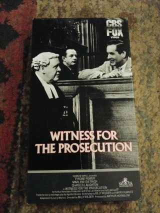 Witness For The Prosecution (vhs,  1992,  Vintage Classics)