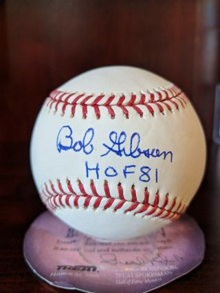 Bob Gibson Hof 81 Signed Autographed Oml Baseball Cardinals Treat Auto
