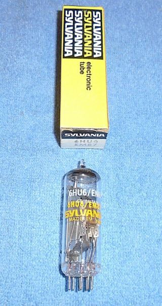 1 Nos Sylvania 6hu6 Em87 Vacuum Tube - Vintage Electron Ray Tuning Eye - England