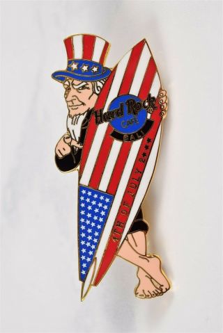 Vintage Old Stock Hard Rock Cafe Lapel/hat Pin Uncle Sam July 4th Surfboard