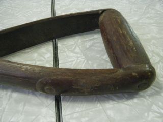 Vintage Solid Shank Hickory Split Wood Shovel Handle 3
