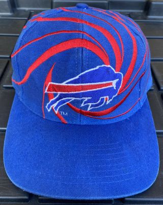 Vintage 90s Buffalo Bills Drew Pearson Swirl Snapback Hat Cap Team Nfl