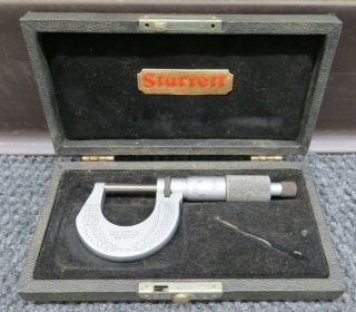 Vintage Starrett 230rl 0 - 1 " Micrometer Machinist Tool