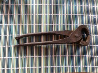 Old Vintage Homemade 8 " End - Cut Nipper Nail Puller Wire Cutter