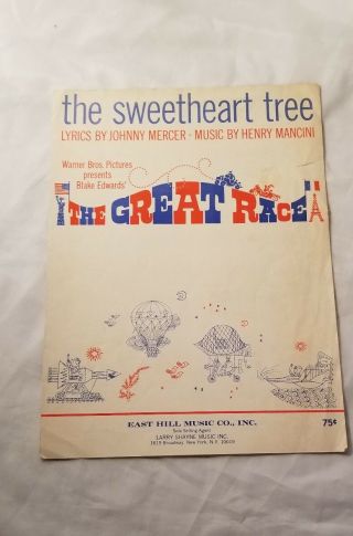 The Sweetheart Tree Vintage Sheet Music 1965 Guitar Song Movie Great Race Love
