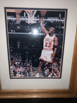 Michael Jordan Autograph Signed 8x10 Photo Chicago Bulls Early Years Tonuge
