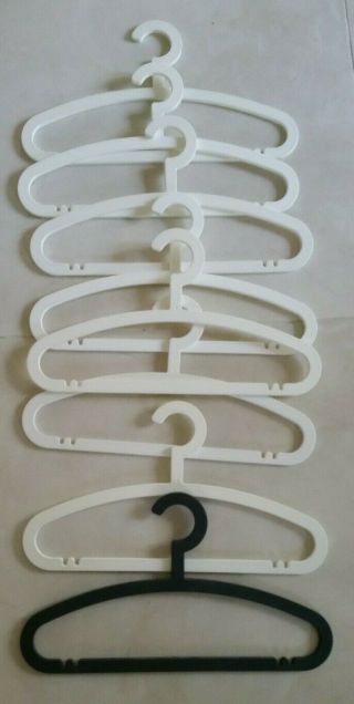 Vintage Ikea Hemlis Plastic Clothes Hangers Discontinued Set Of 8 White