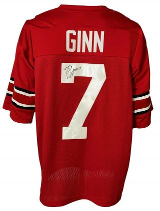 Ohio State Buckeyes Ted Ginn Jr.  Autographed College Style Red Jersey Jsa Aut.