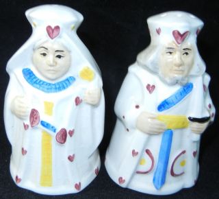 Vintage Japan Salt & Pepper Shakers King And Queen Of Hearts