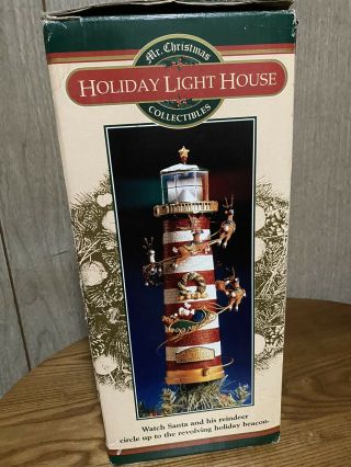 Vintage Mr.  Christmas Holiday Lighthouse Reindeer Decoration Neat