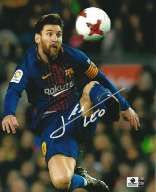 Lionel Leo Messi Signed Autographed 8 " X10 " Photo W Fc Barcelona Argentina