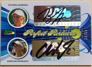 2013 Ace Authentic Wozniacki / Azarenka /35 Auto Perfect Partners Dual Autograph