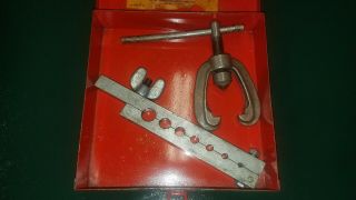 Vintage Proto Professional Tools Red Metal Tool Box 4029 & Flaring Tool